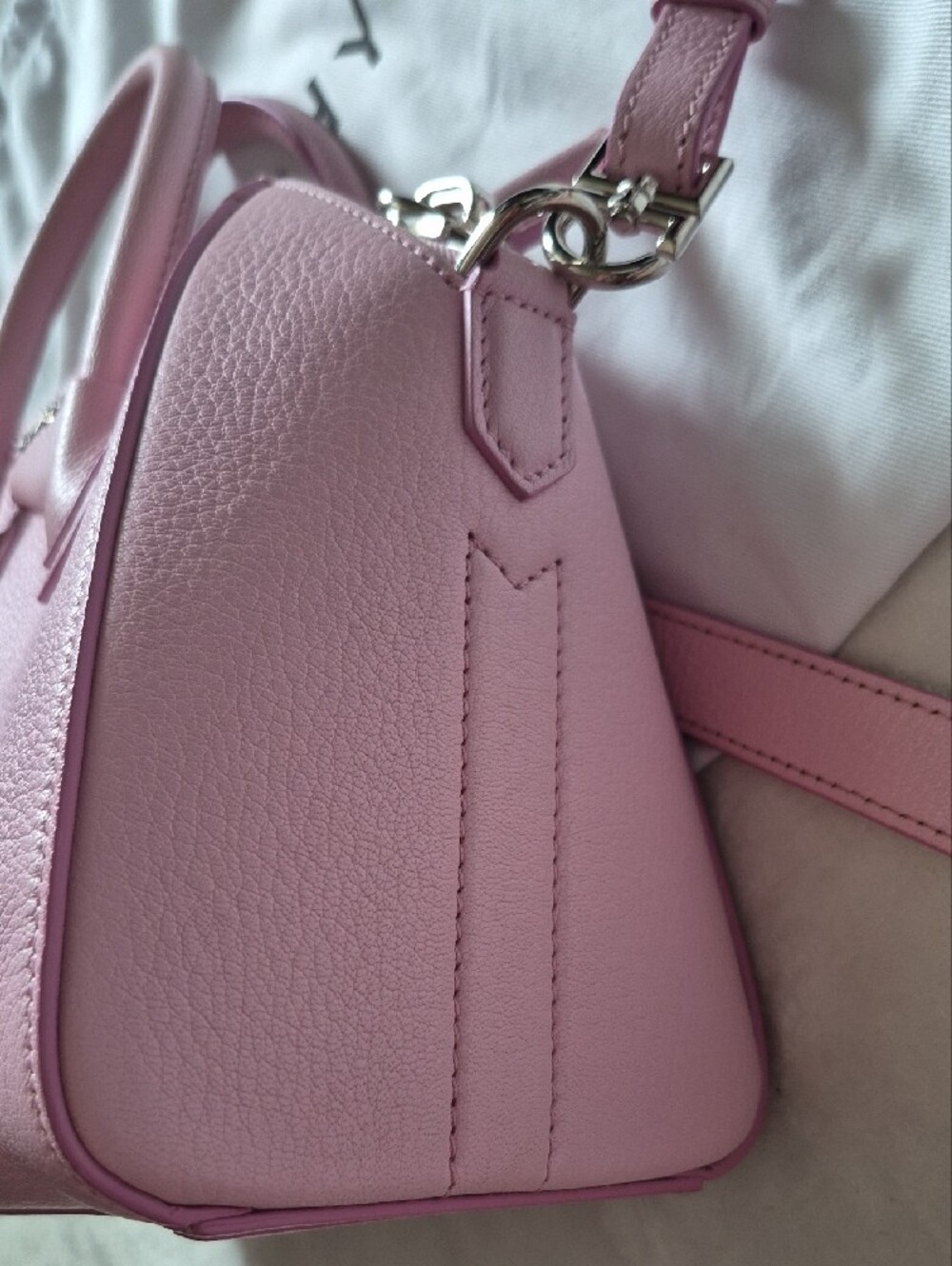 Givenchy Pink Pebbled Leather Mini Satchel - Picture 13 of 14